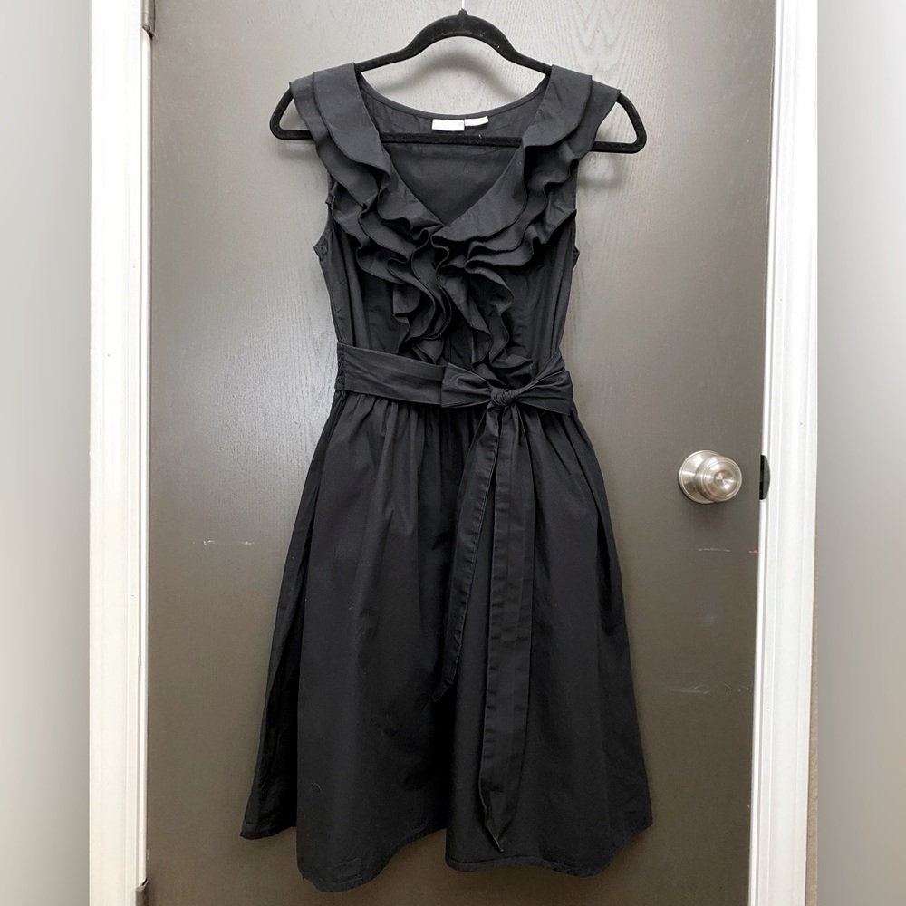 EShakti Black Ruffle Sun Dress